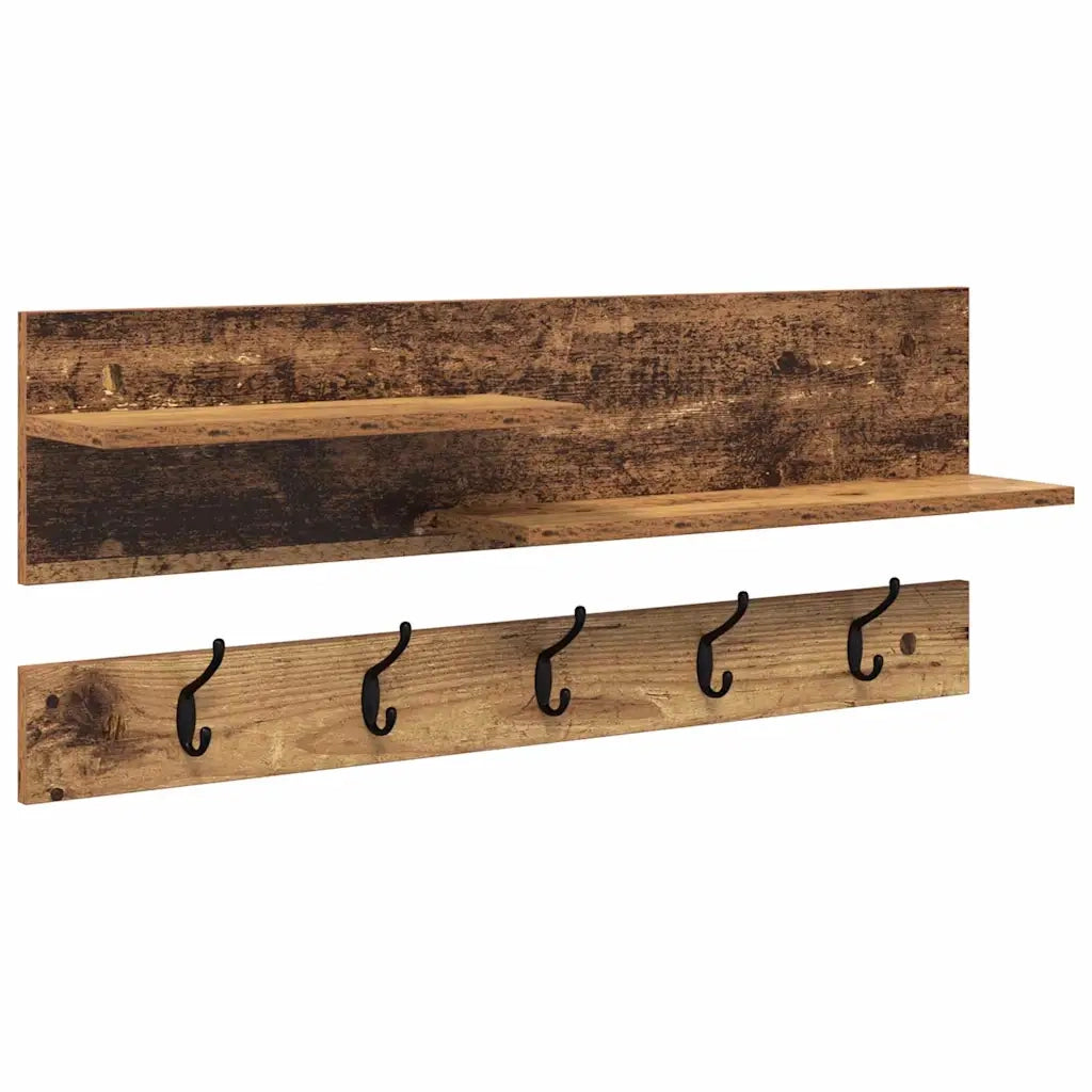 Appendiabiti a muro Legno vecchio 90 x 15 x 36 cm 874425