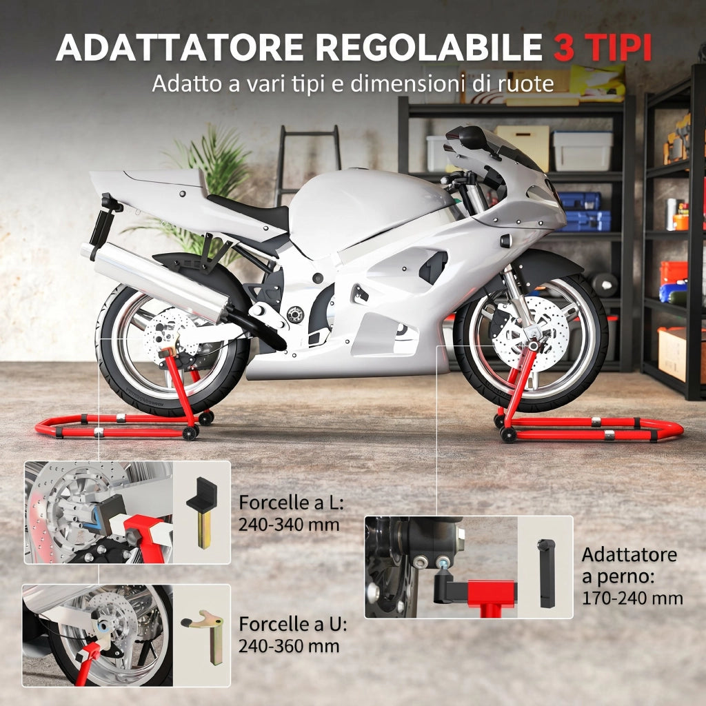 Cavalletto Moto Anteriore e Posteriore ¨C Minimal ¨C Rosso