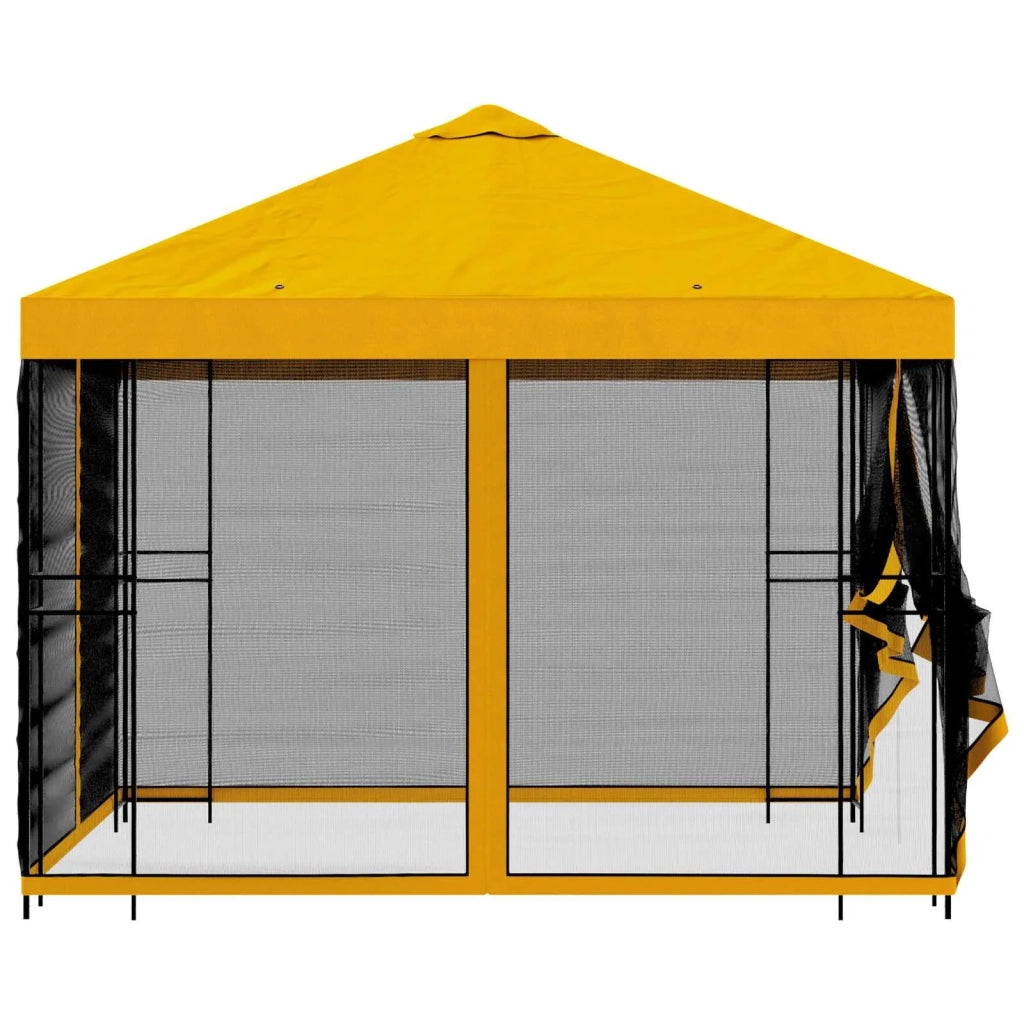 Gazebo da giardino con pareti laterali 3 x 3 m Giallo 900344
