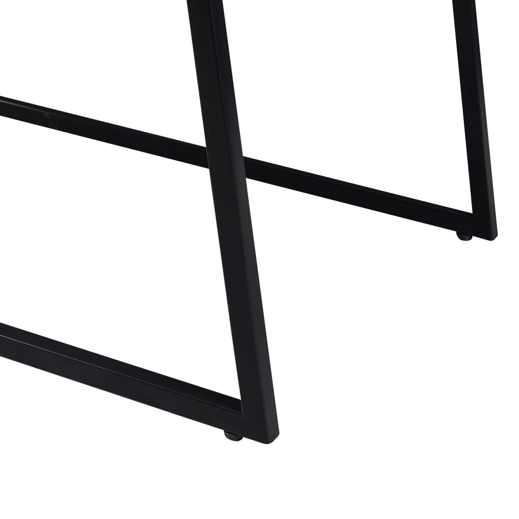 Set Hyllestad 2 Tavolini Sovrapponibili - Effetto Cemento / Nero [en.casa]