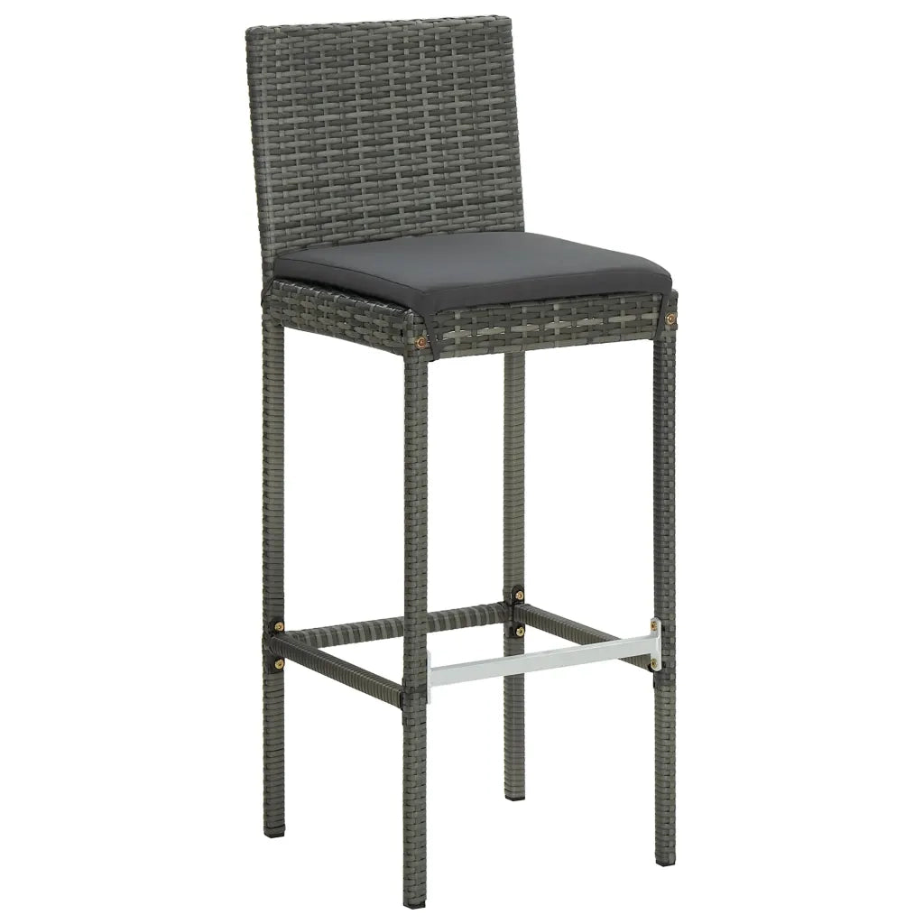 Set da Bar da Giardino 5pz con Cuscini Grigio 3067945
