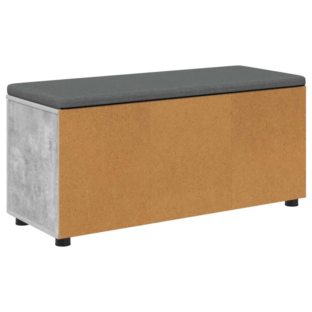 Panca per ingresso con cuscino Grigio Cemento 100 x 38 x 46 cm 891491