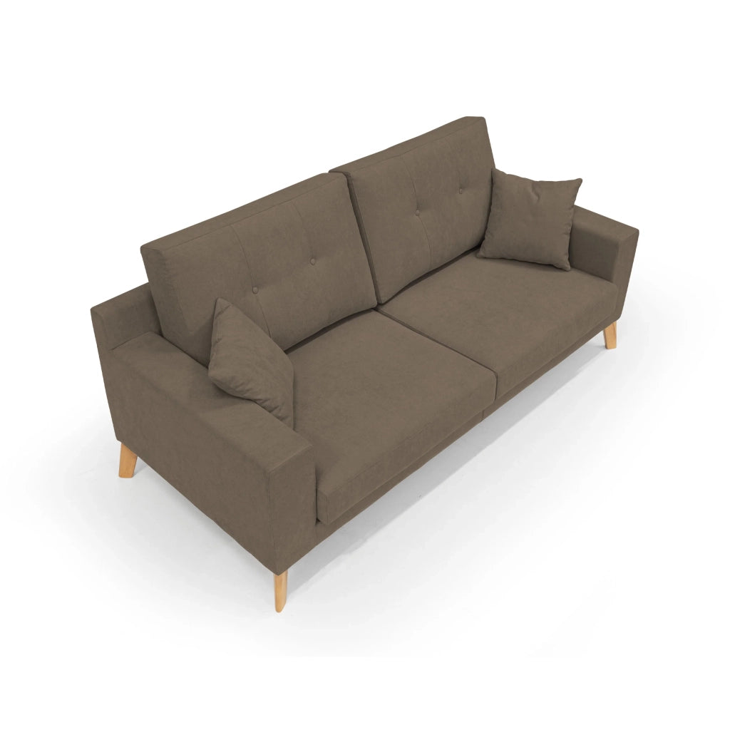 Danish Divano moderno in tessuto morbido impermeabile T02 206 cm marrone