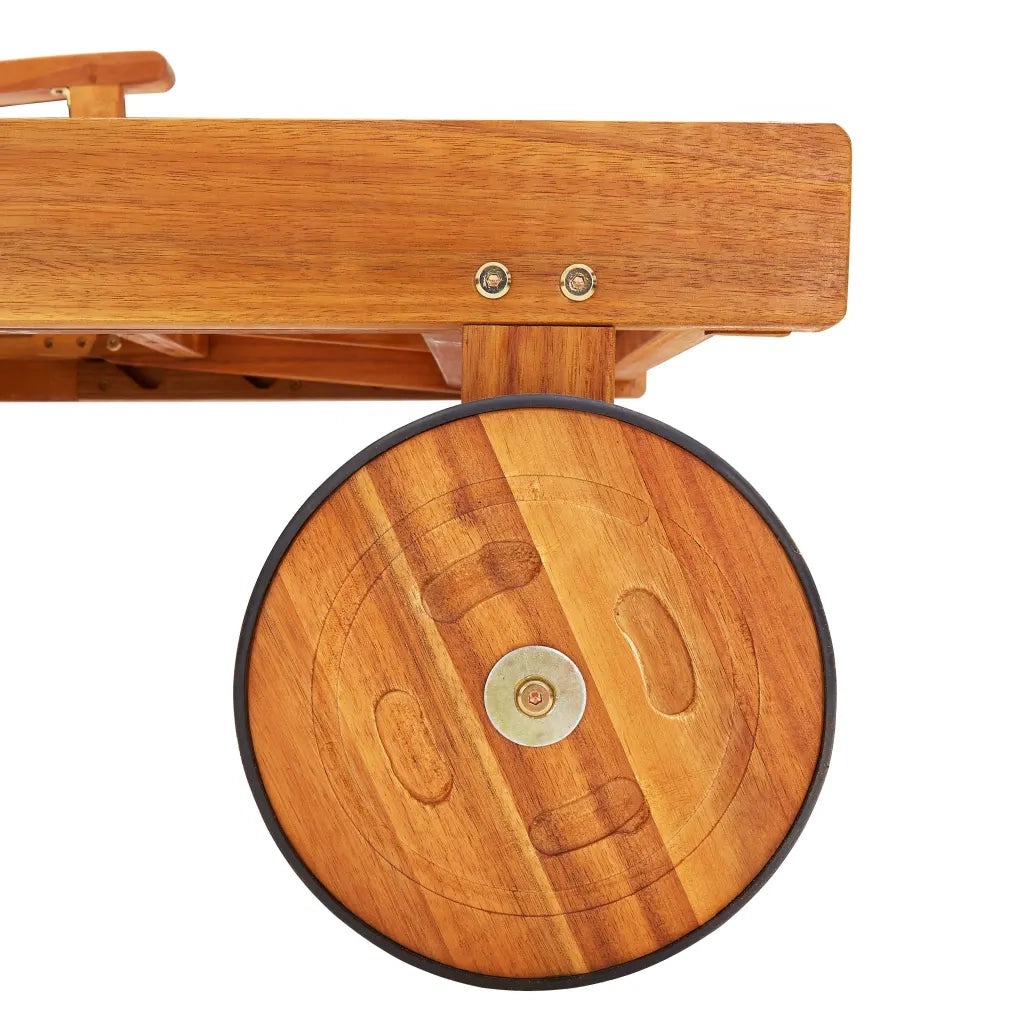 Lettini Prendisole 2 pz con Cuscini in Legno Massello di Acacia 3077344