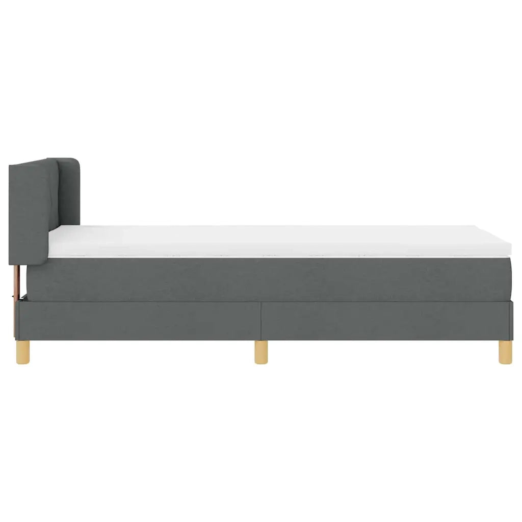 Letto a molle con materasso Grigio scuro 200 x 90 cm Tessuto 3341336