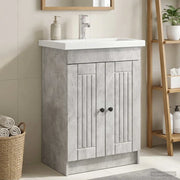 Mobiletto da bagno sotto il lavello Grigio Cemento 890037