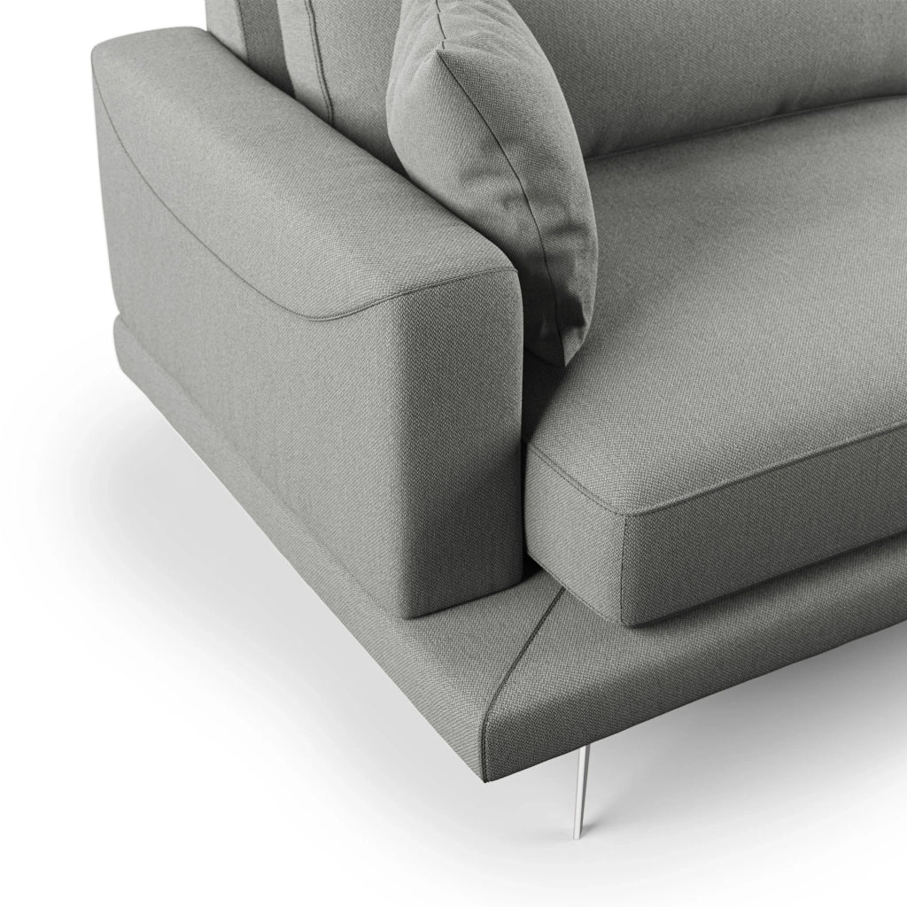 Dorian Divano moderno in tessuto morbido antimacchia T05 198 cm grigio
