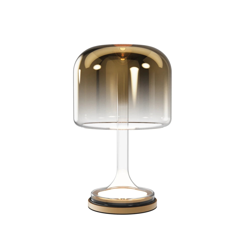 Maytoni Lampada da tavolo contemporanea Spirito 1 luce LED integrato oro metallo vetro fumé