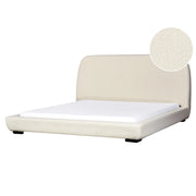Struttura letto a doghe Beige Chiaro Poliestere Boucle Tessuto imbottito 180 x 200 cm Design classico tradizionale