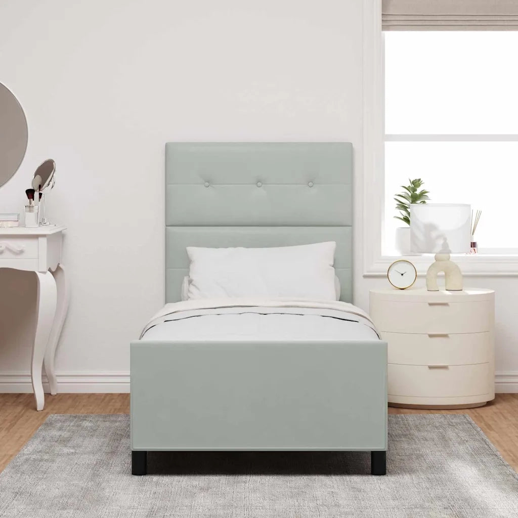 Letto a molle con testiera Grigio chiaro 90 x 200 cm Velluto 3344915