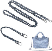 Taschino a Catena 2 Pezzi - Catena Metallica per Borsa - Cinturino in Denim con Stile - Catena da Braccio per Borsa - Cinturino di Sostituzione per Spalla - Lunghezza 25cm/120cm