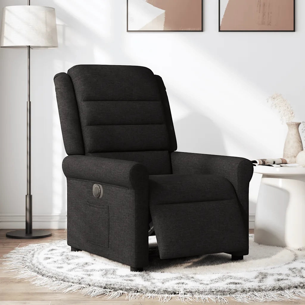 Poltrona Elettrica Reclinabile Nera in Tessuto 3303296