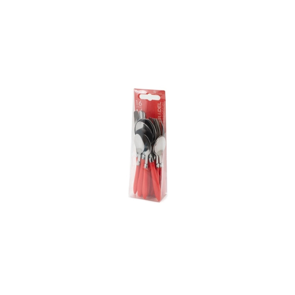 Servizio posate 16 Pezzi Reglisse con manico rosso
