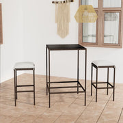 Set Bar da Giardino 3 pz con Cuscini Polyrattan Marrone 3064816
