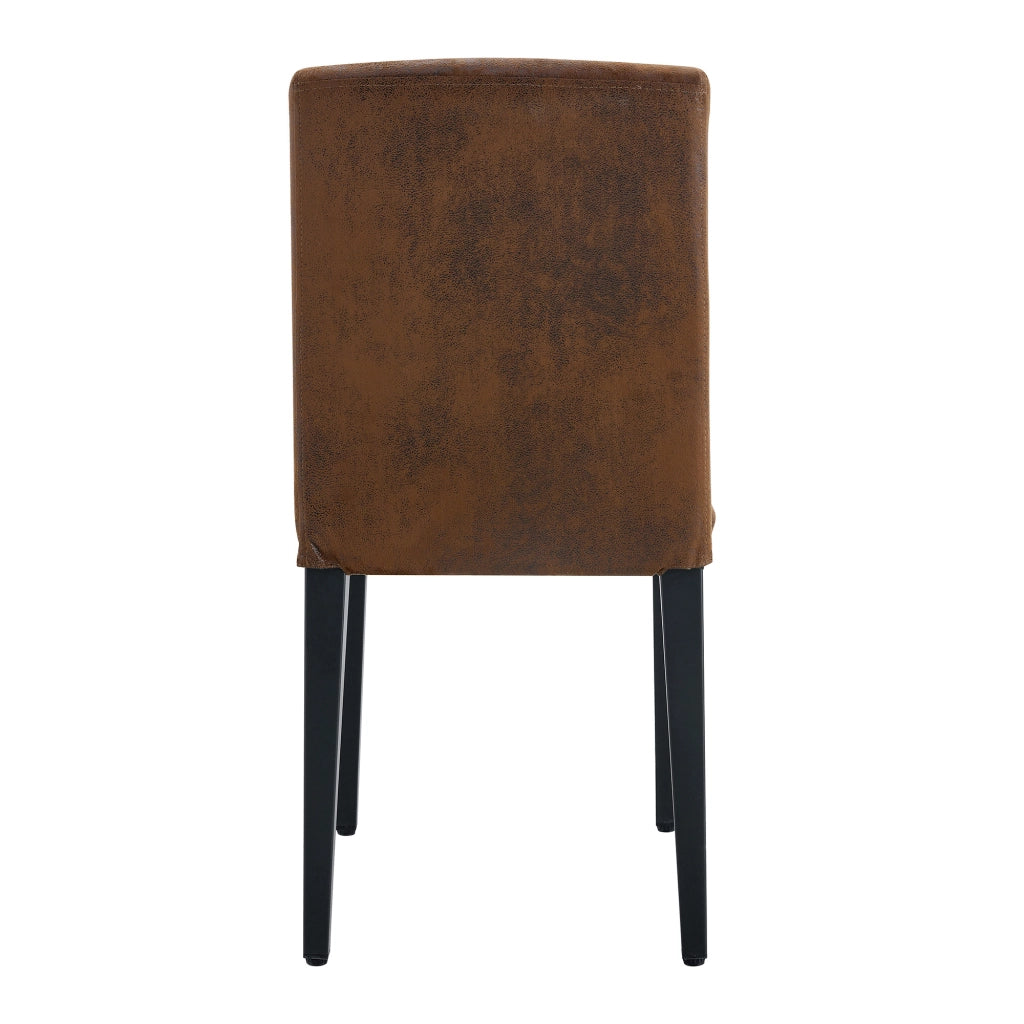Sedie da Pranzo Set 2 Pezzi ¨C MINIMAL ¨C Tessuto Marrone, Gambe in Metallo Nero