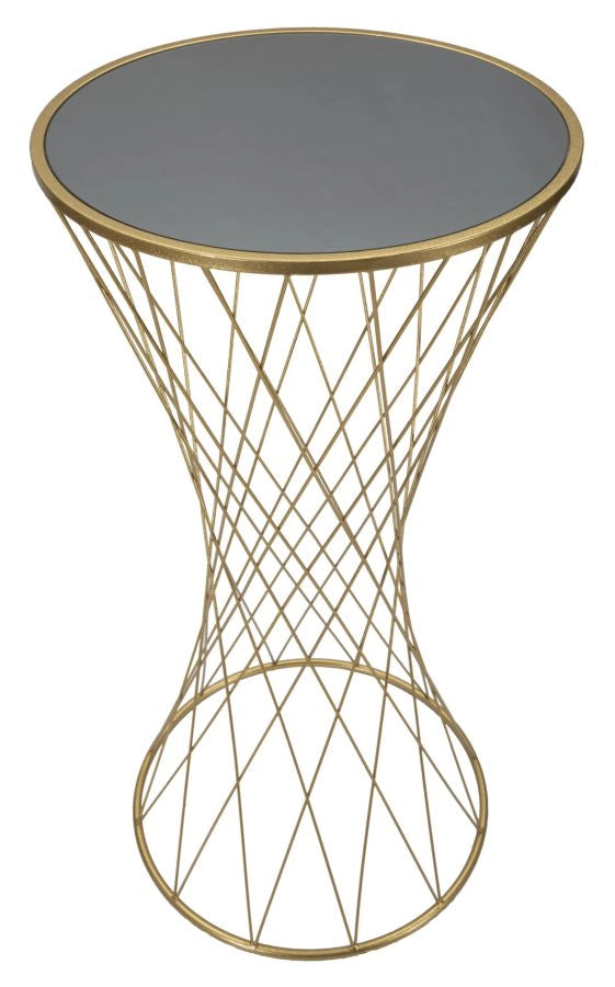 Tavolino Tower New 50x100x50 cm in Ferro e MDF Oro