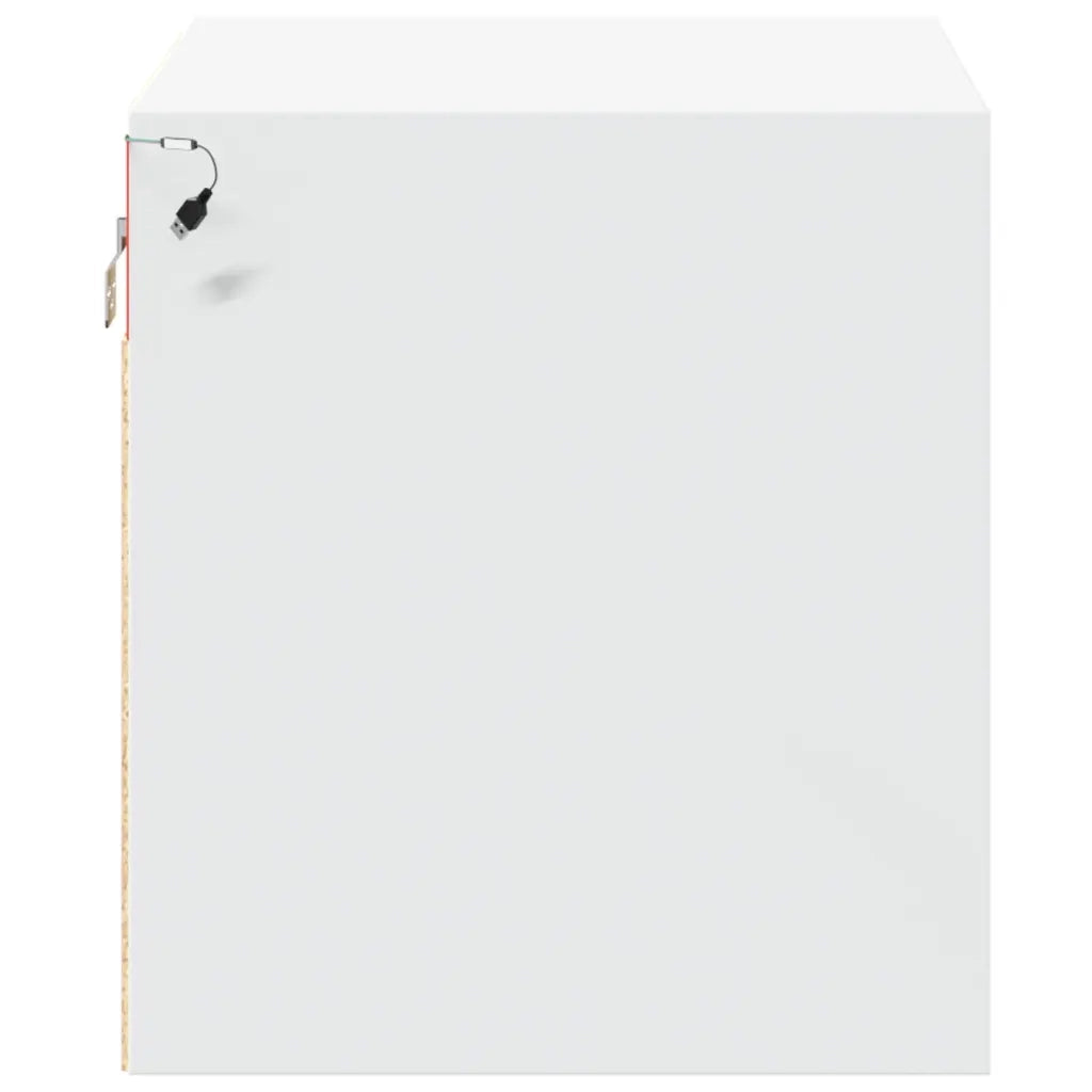 Comodino a Parete con Luci LED Bianco 852089