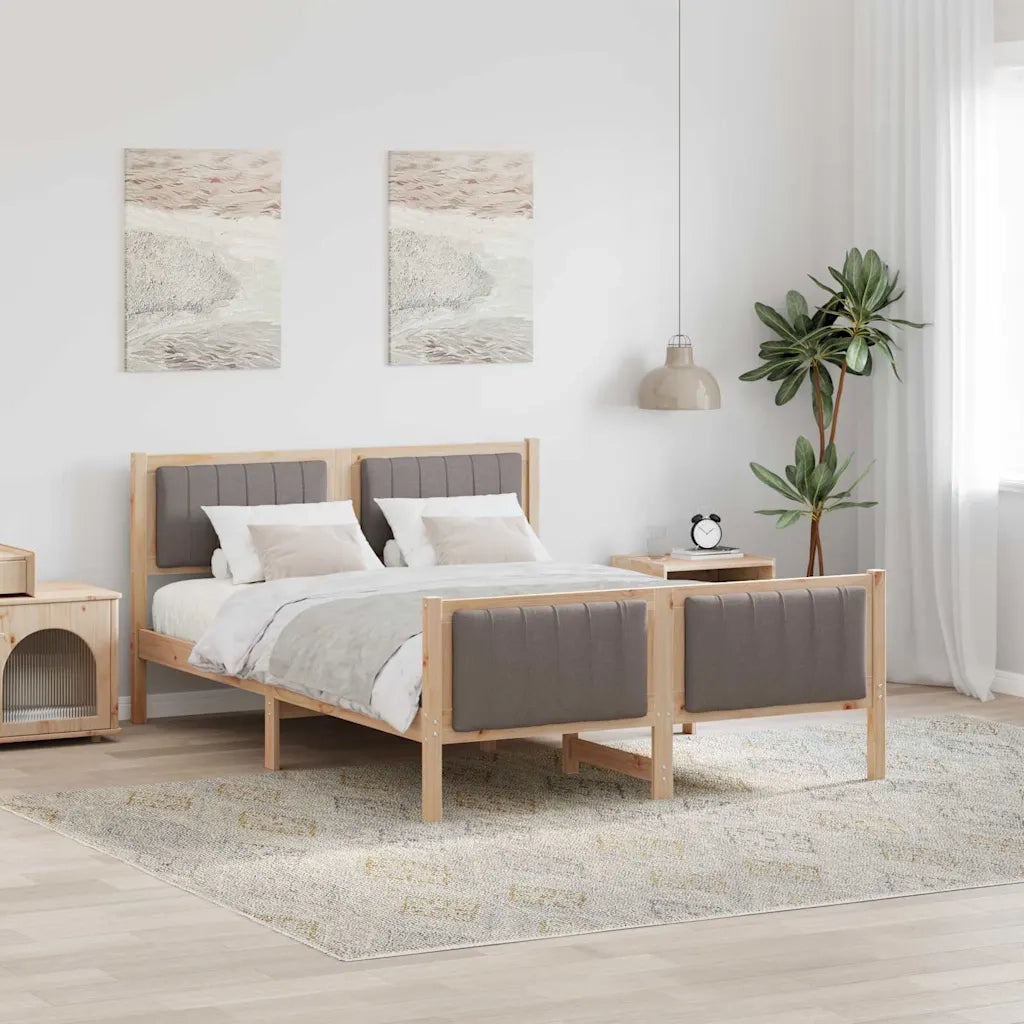 Struttura del Letto con testiera Marrone e taupe 140 x 200 cm