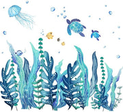 Decorazione per Parete Oceano - Tartaruga Marina - Meduse - Pesci - Rimovibile - Decorazione in Vinile