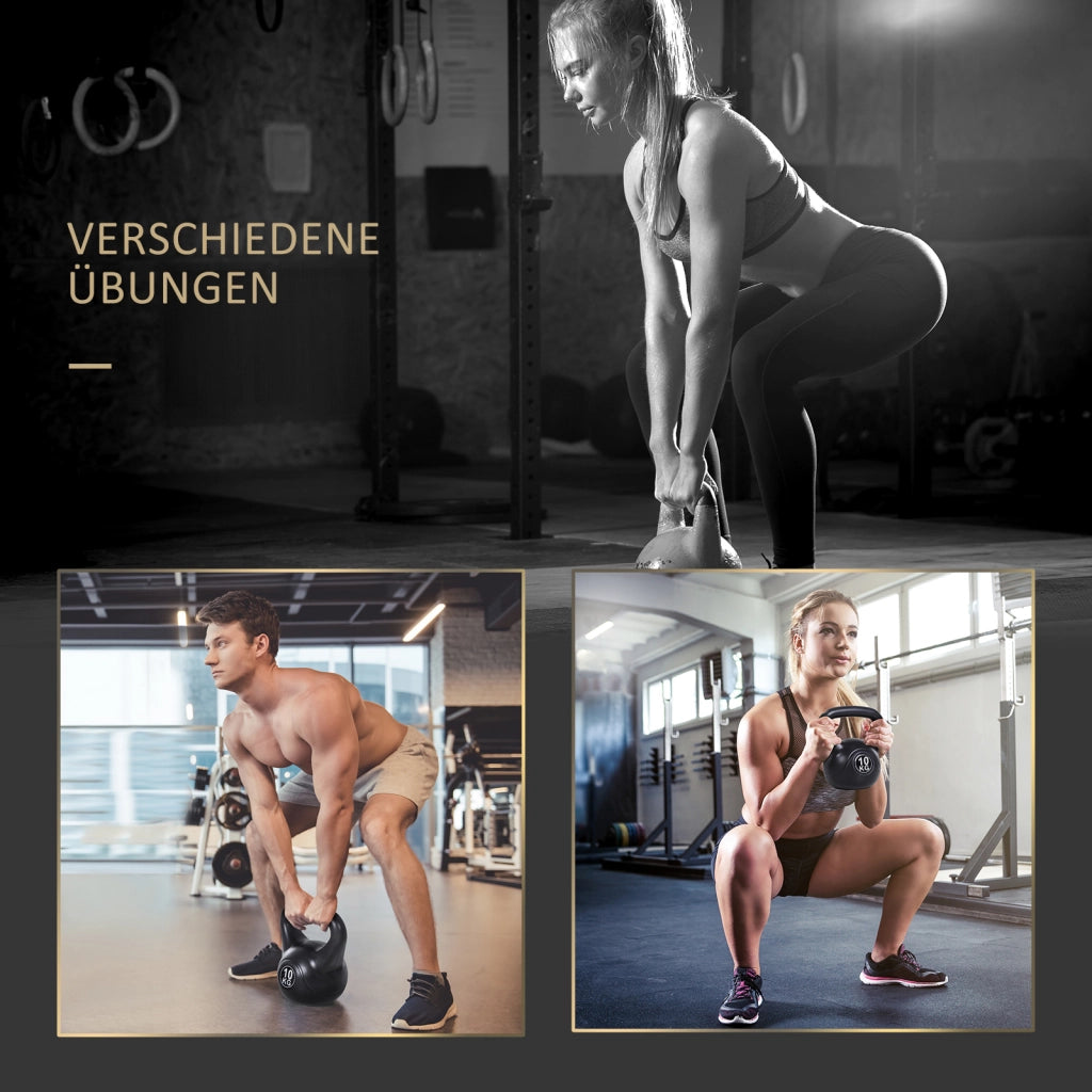 Kettlebell 8 kg ¨C zephmum ¨C nero con sabbia