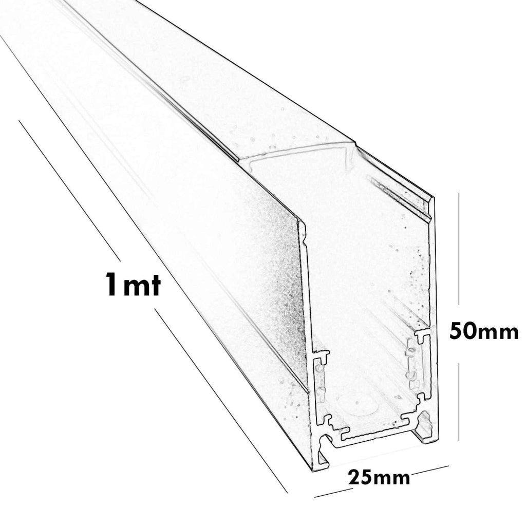 Binario elettrificato magnetico 1mt supporto luci soffitto faretti LED track 48V