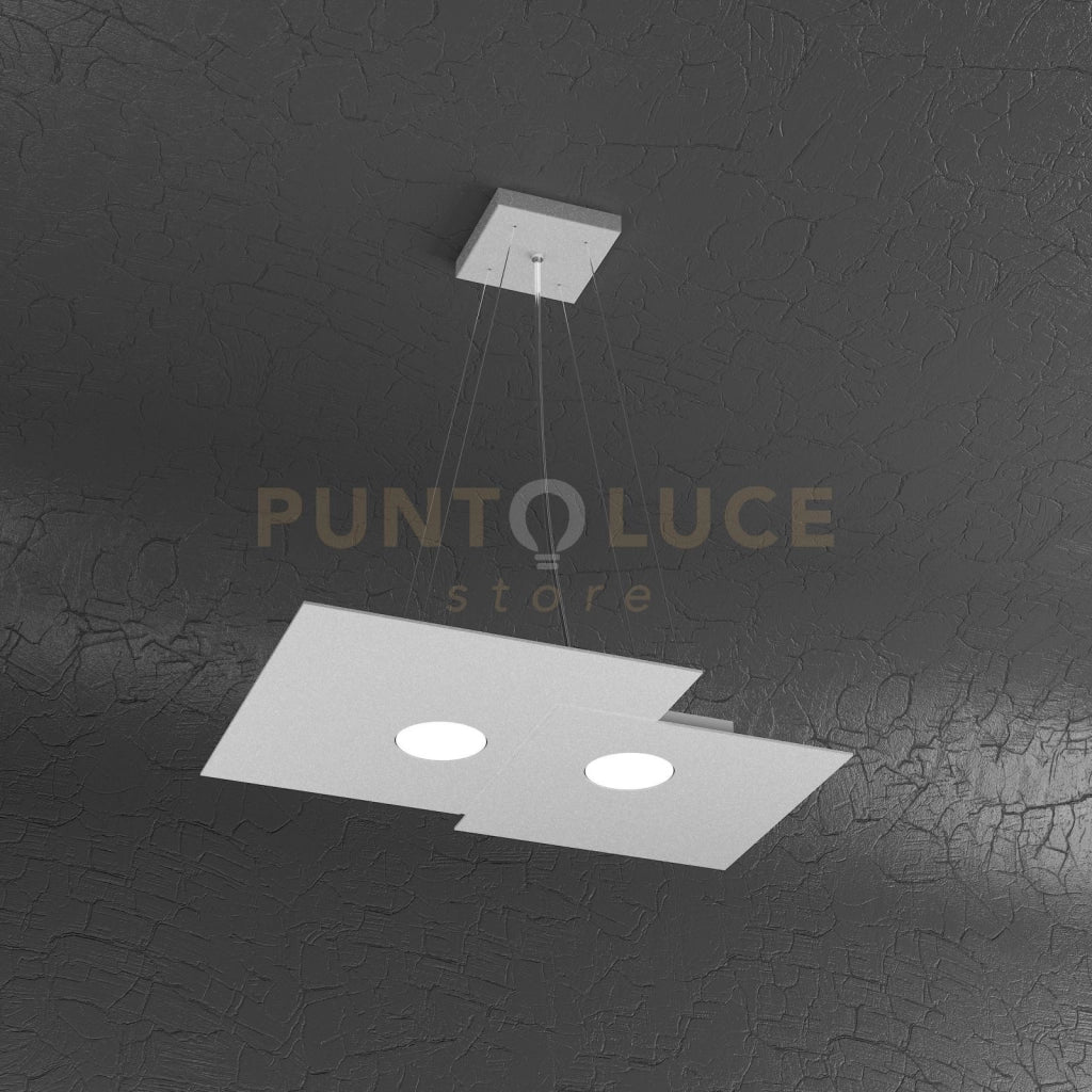PLATE SOSPENSIONE 2 LUCI GRIGIO 1129-S2 R-GR