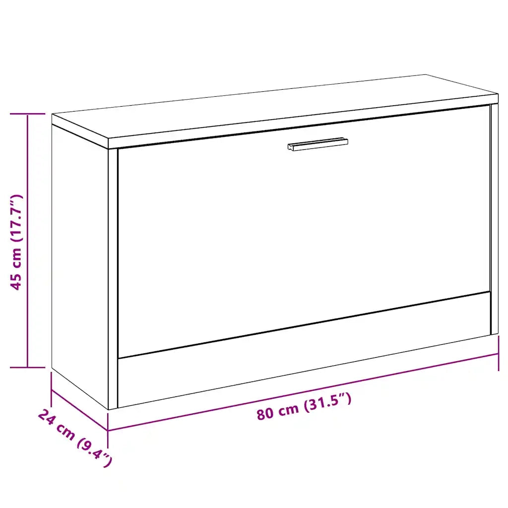 Panca con Scarpiera Bianca 80x24x45 cm 243050