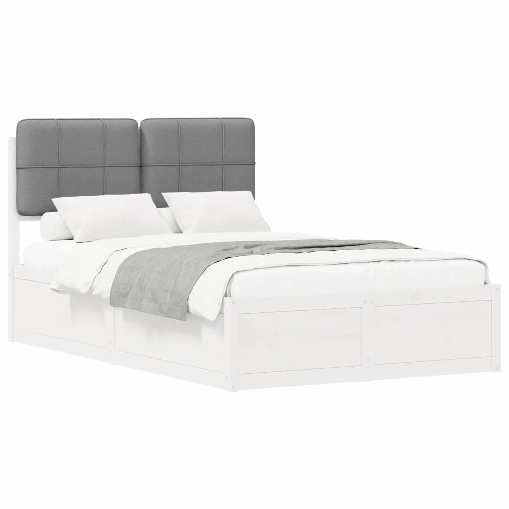 Letto con Testiera Rivestita-Struttura Letto con Testiera Grigio chiaro 120 x 190 cm 969347