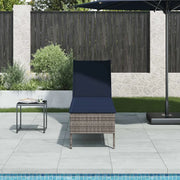Lettino Prendisole con Cuscino Grigio 55x200x44cm in Polyrattan 4104106