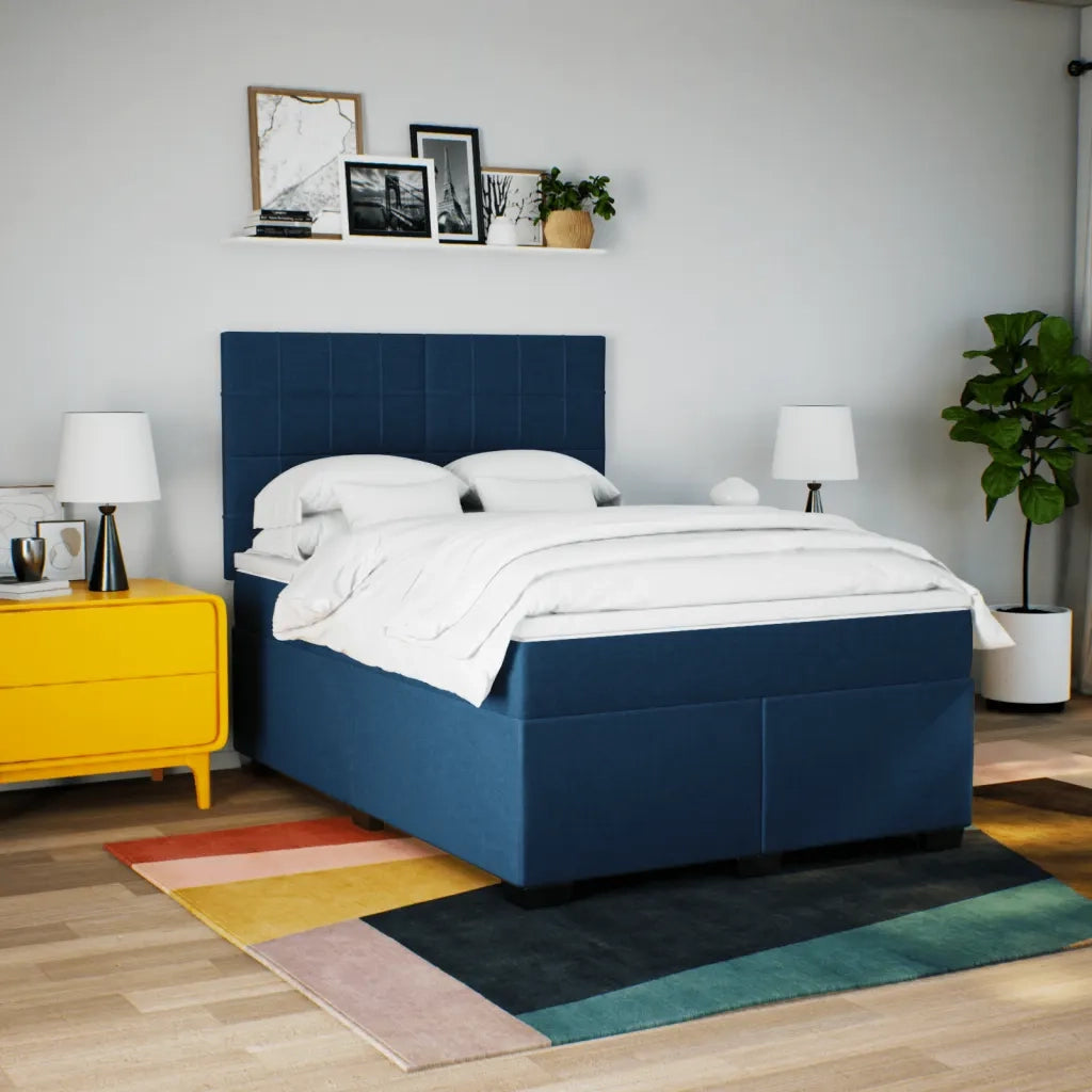 Giroletto a Molle con Materasso Blu 140x200 cm in Tessuto 3290517