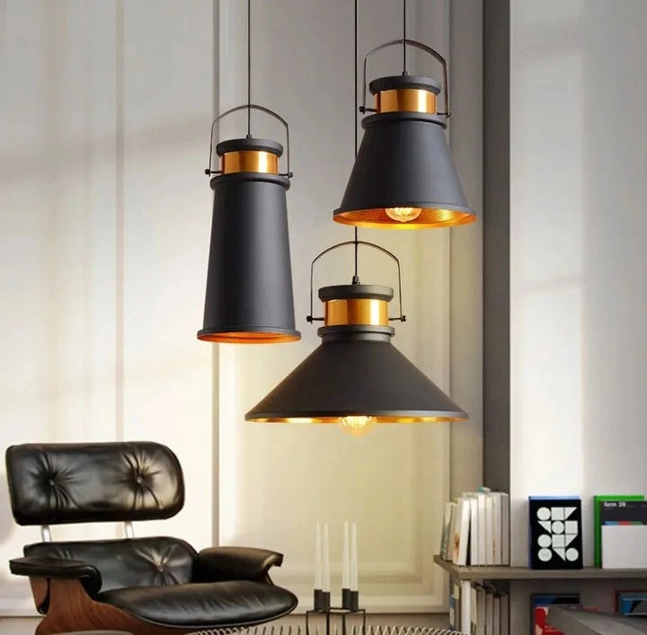 Lampada Da Soffitto Asti C Nero/oro