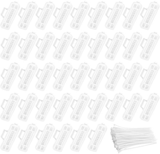 Etichette per cavi 100 pezzi - Etichettatura cavi trasparente - Marcatori cavi idrorepellenti - Leganti cavi in nylon - Campo di etichettatura - Identificazione rapida