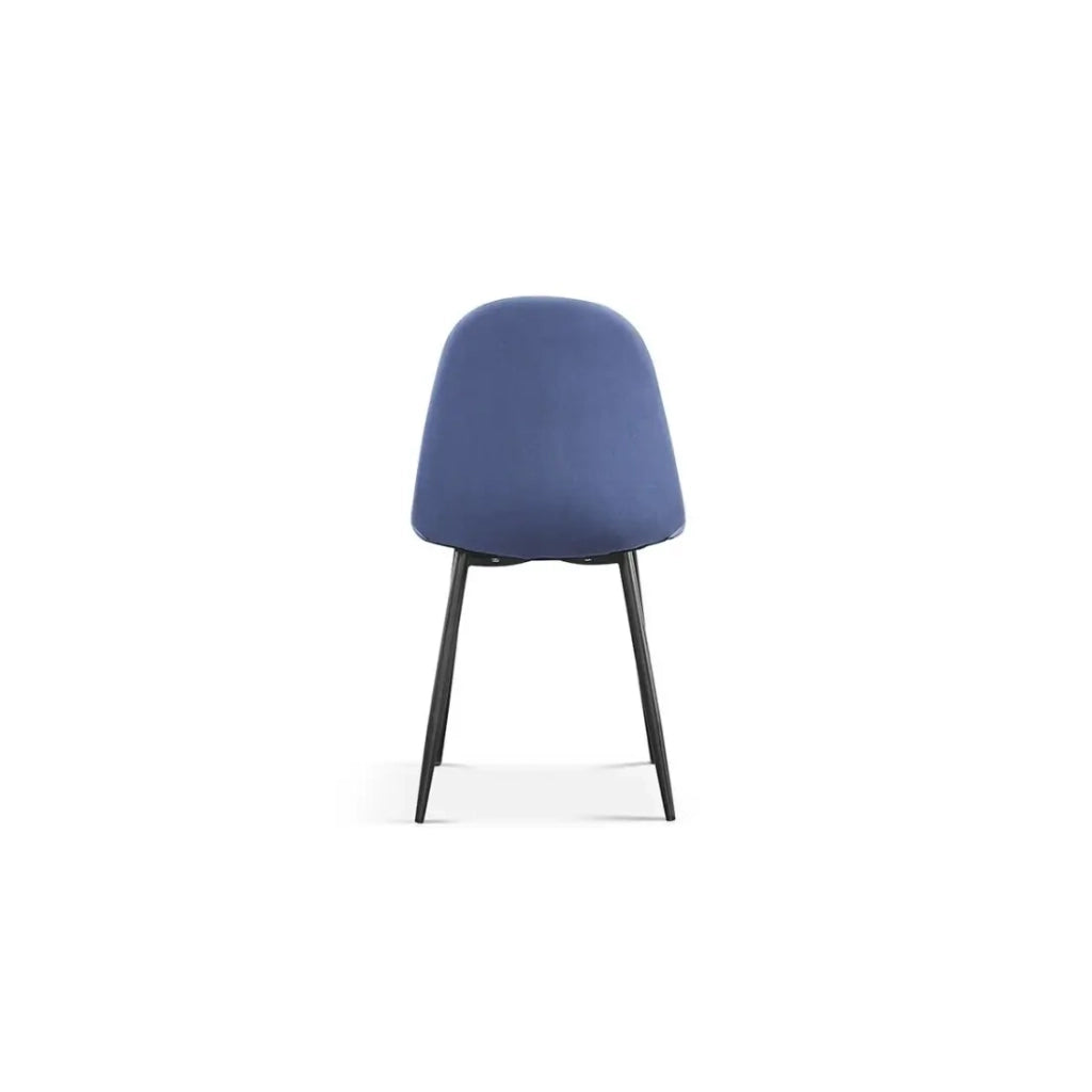 Sedia BOÏ - Velluto azzurro chiaro - Piedi in metallo nero - Stile design moderno