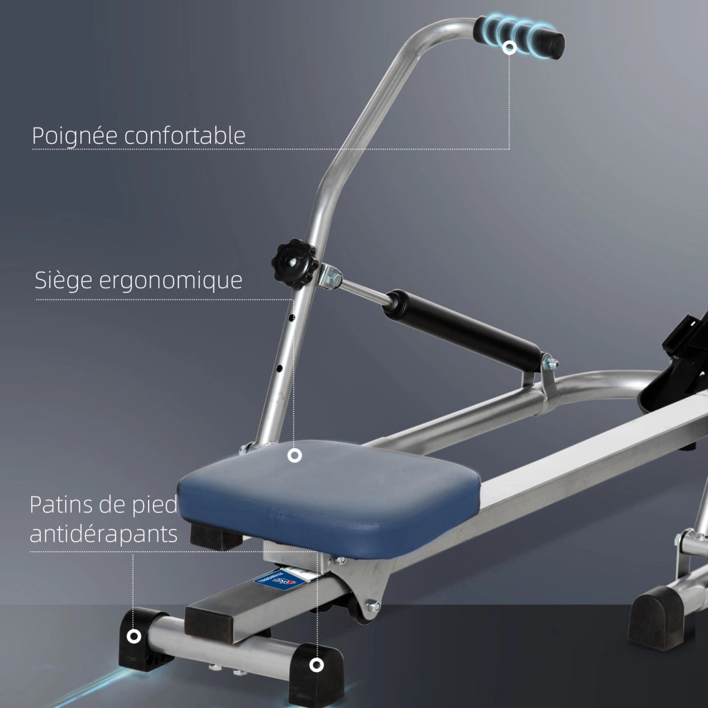 Rameur Pieghevole ¨C Zephmum ¨C Acciaio, Grigio, Multifunzione