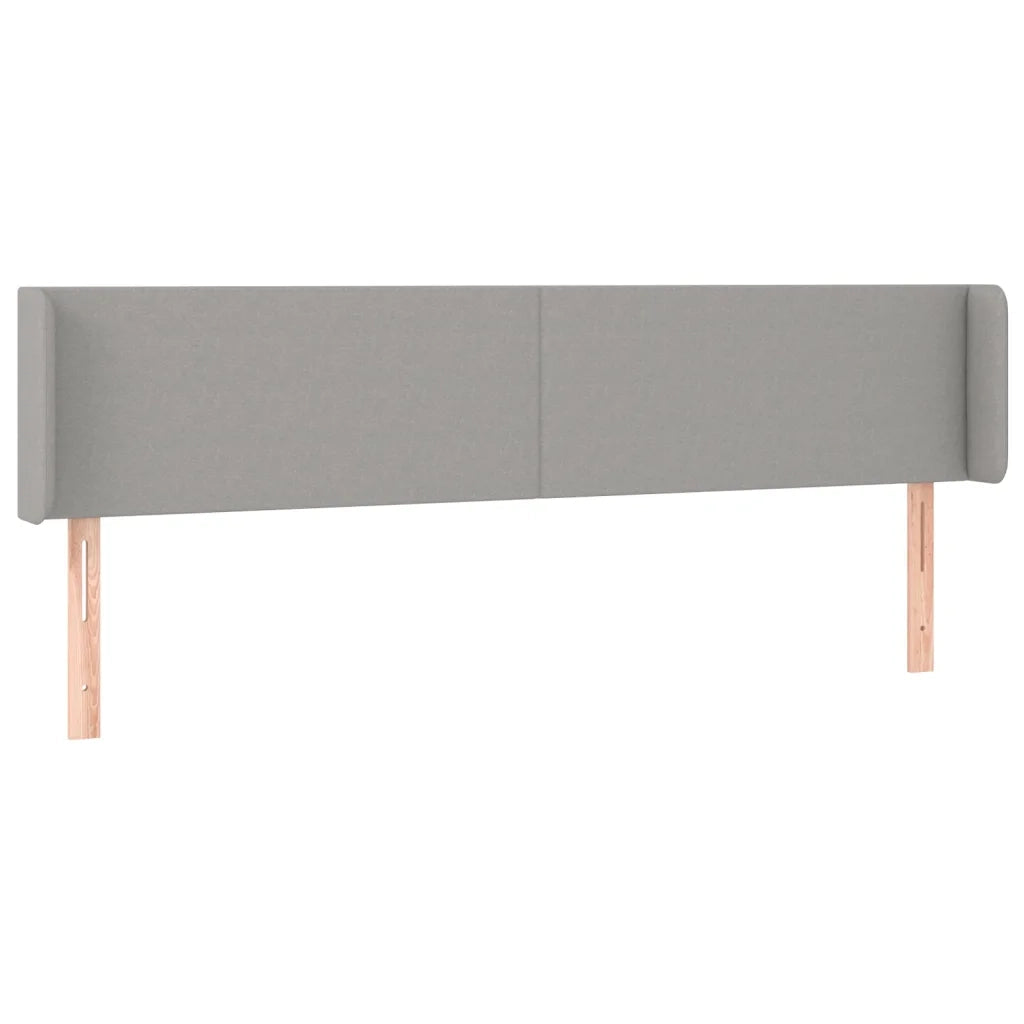 Testiera ad Orecchio-Testata con Orecchie Grigio Chiaro 203x16x78/88 cm in Tessuto 406520