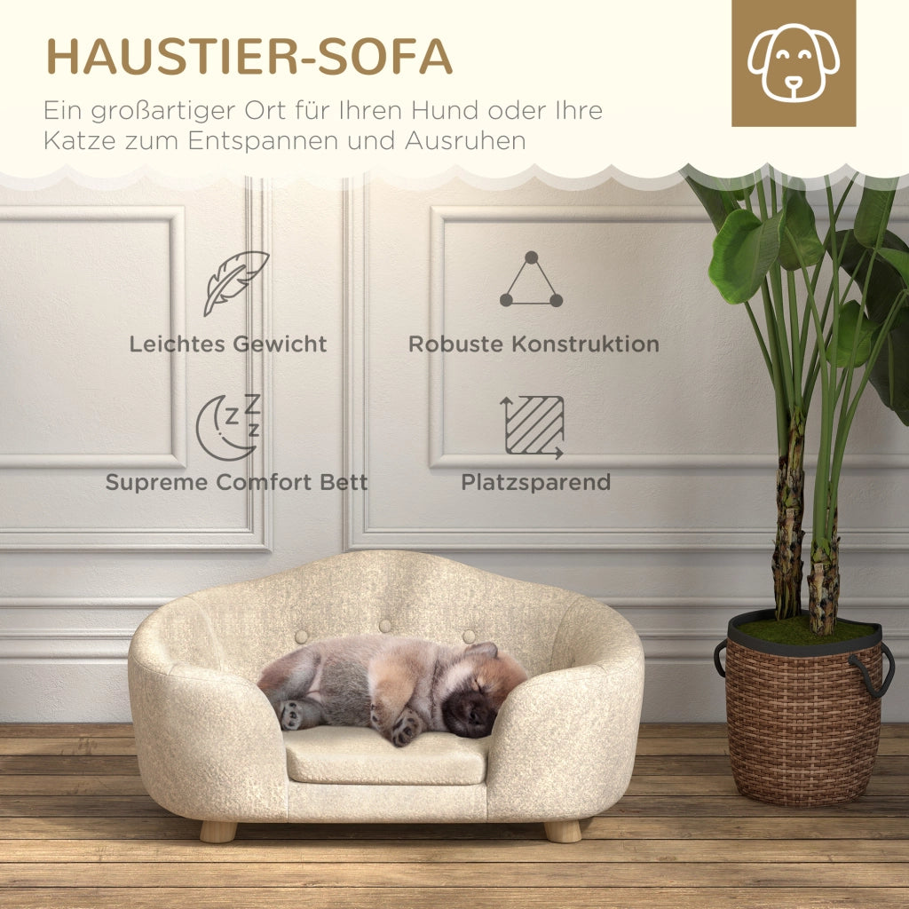 Letto per animali con cuscino ¨C Minimal ¨C crema 70x47x30 cm