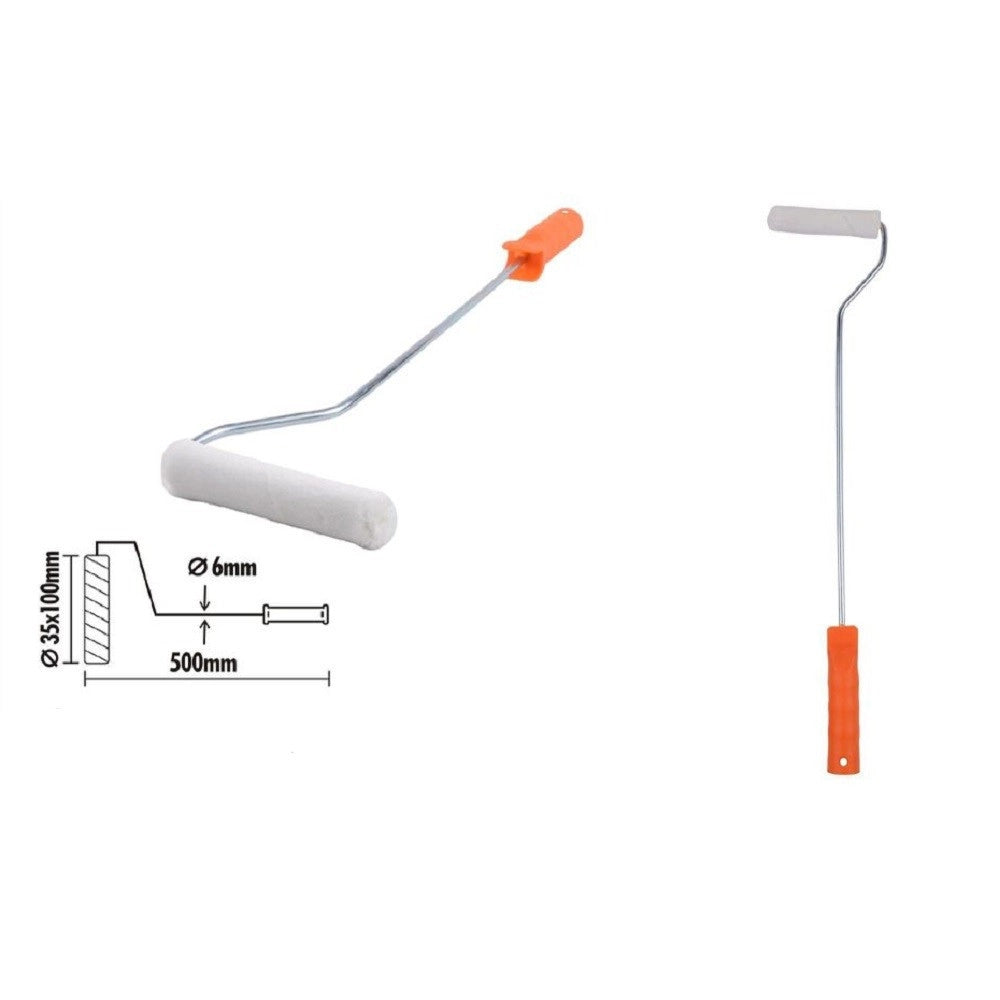 Trade Shop - Rullo Per Pittura Pennello Precisione 4" Con Impugnatura Ergonomica 500mm 90368 -