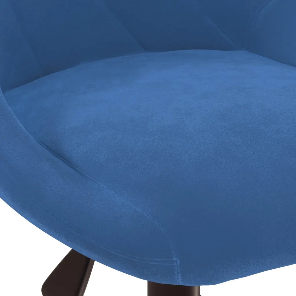 Sedia da Pranzo Girevole Blu in Velluto 3089036