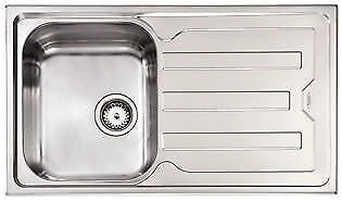 CM 010043.S1.01.2018 Cristal Filotop Lavello da Incasso 1 Vasca con Gocciolatoio a Destra Acciaio Inox Satinato (87x51x21 cm) colore Inox