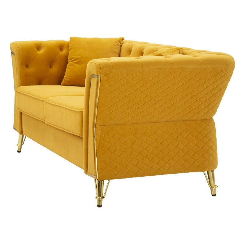 Divano Emy Senape Con Cuscini cm 162x83x76