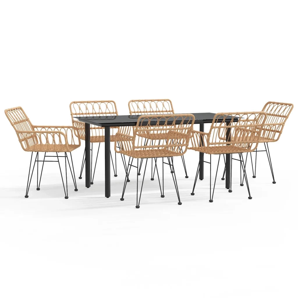 Set da Pranzo da Giardino 7 pz in Polyrattan 3157863