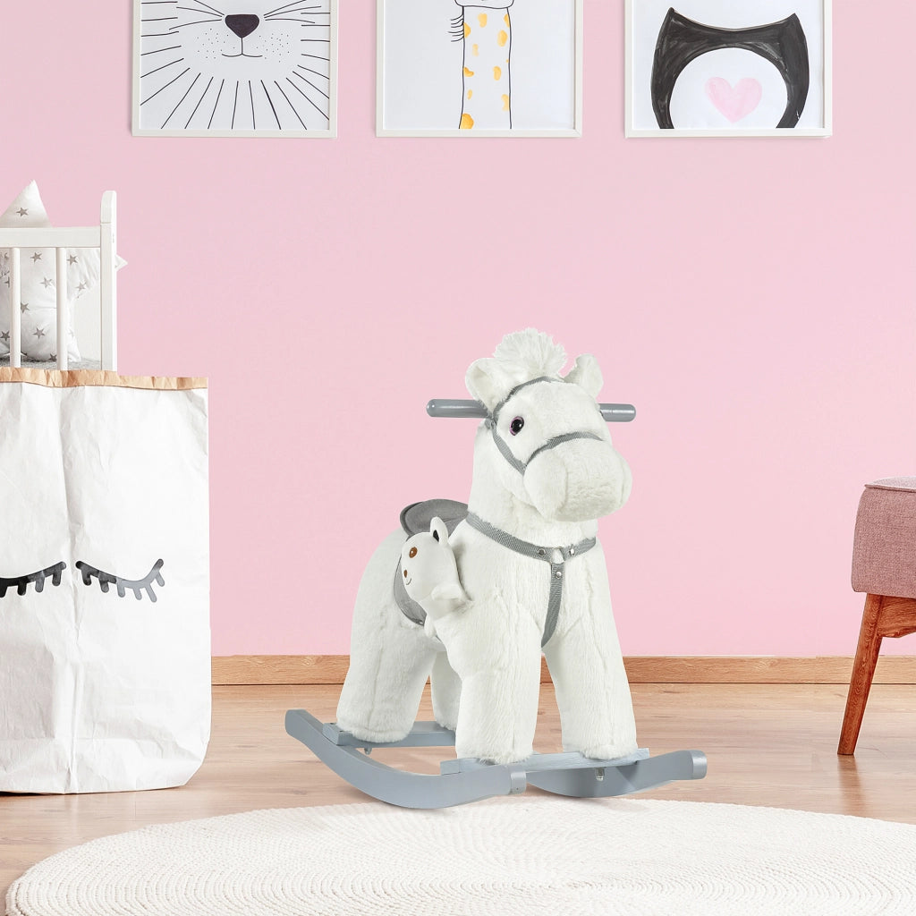 Cavallo a Dondolo per Bambini con Orsetto e Suoni ¨C Minimal ¨C 18-36 Mesi