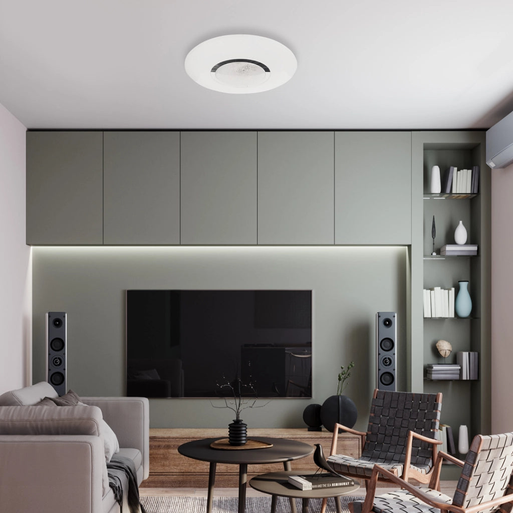 Plafoniera LED tonda 50cm 50W dimmerabile Milagro bianco/cromo