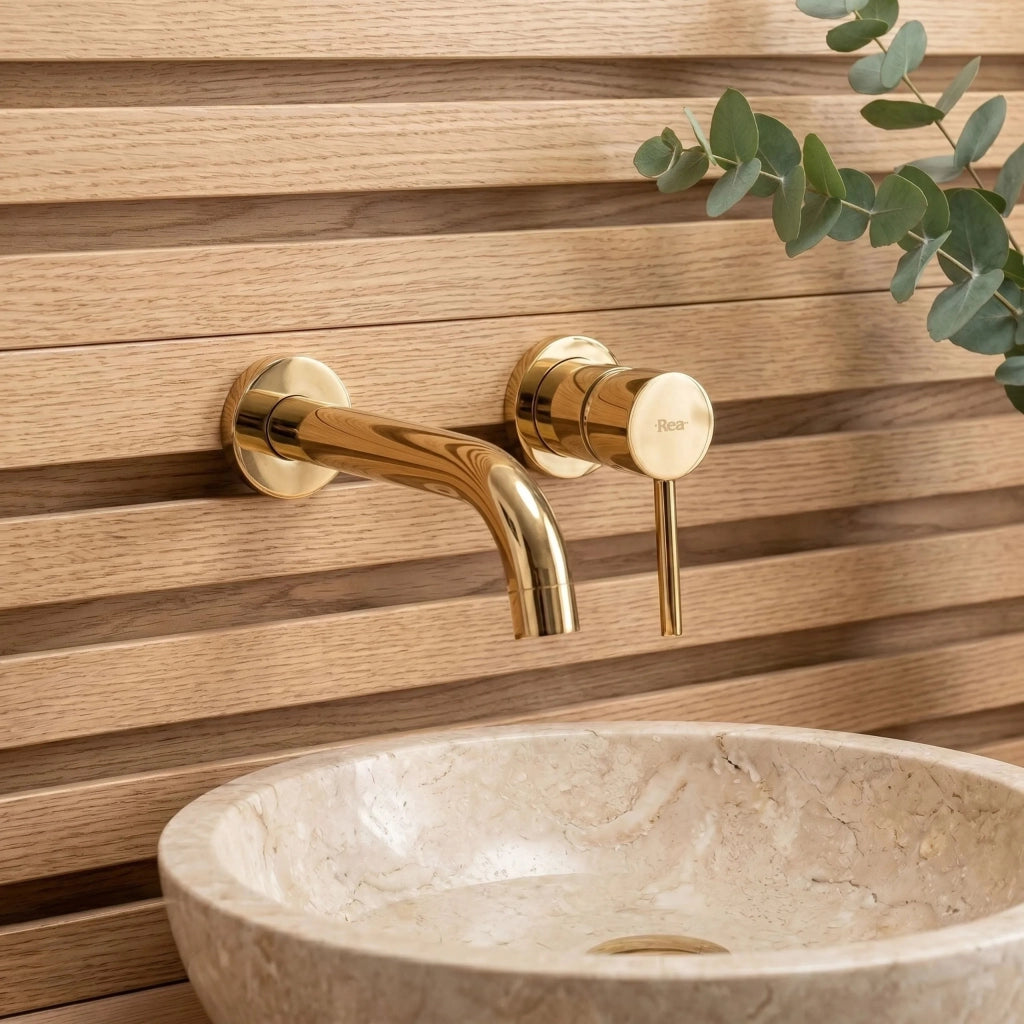 Rubinetto Da Incasso Rea Lungo Gold + Box