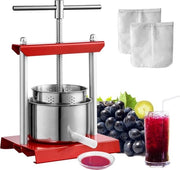 Saprifragante manuale per frutta - Drupeggiatrice - Centrifuga per verdure - Pressa per uva - RVS - 2 L