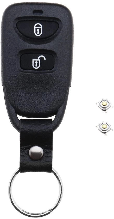 Cassa per chiavi di ricambio compatibile con Hyundai Elantra/Santa Fe/Matrix/Trajet - 2 tasti - Plastica/Metallo - Supporto per chiavetta - Protezione per la chiave