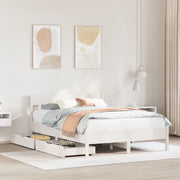 Letto senza Materasso-Struttura Letto Bianco 150x200 cm Legno Massello di Pino 709560
