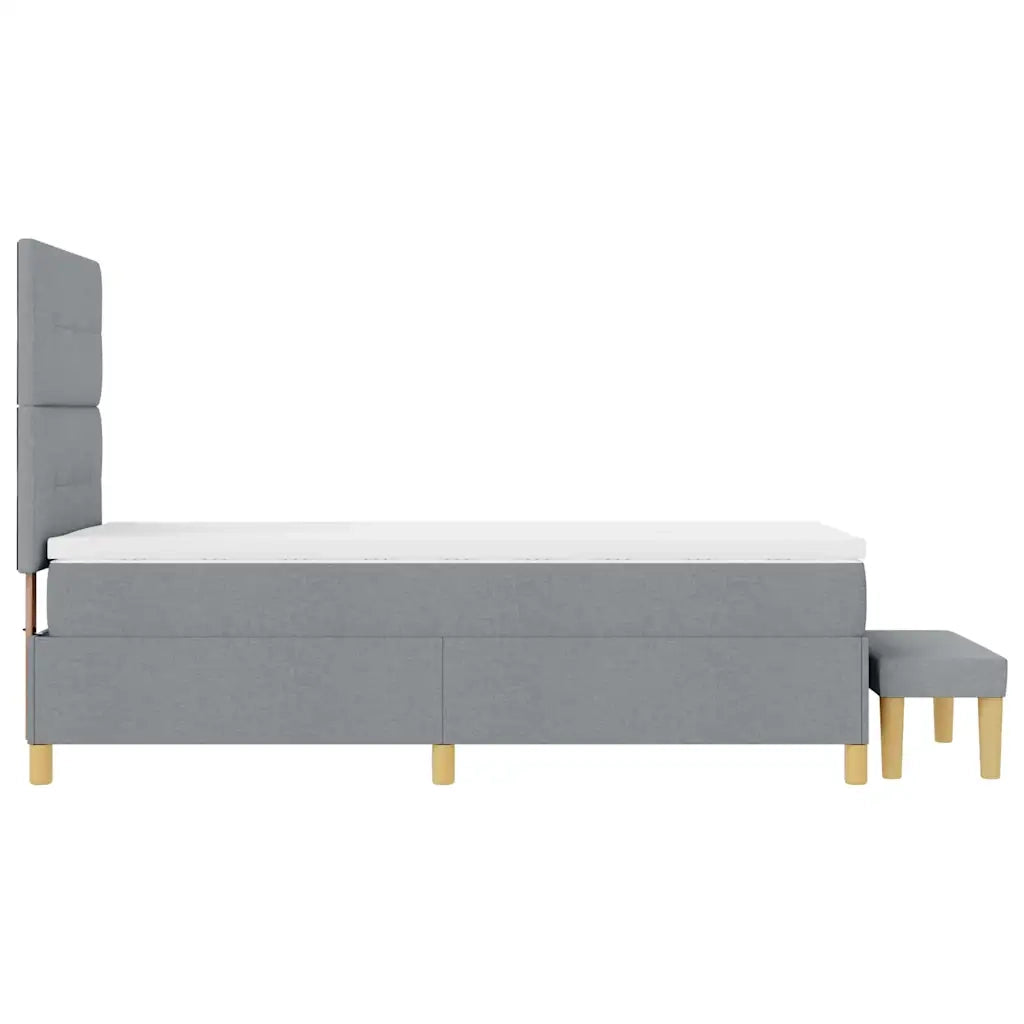 Letto a molle con testiera Grigio chiaro 200 x 80 cm Tessuto 3344254