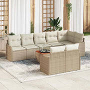 Set Divano da Giardino 9 pcs Beige e Crema polyrattan 3356139