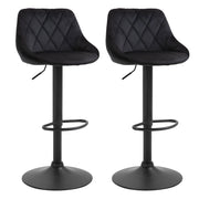 Set di 2 sgabelli da bar ¨C Minimal ¨C regolabili, girevoli, rivestimento in velluto, struttura in metallo nero